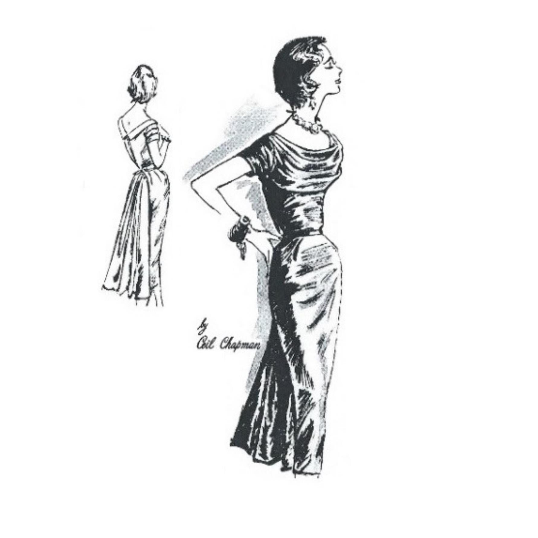 1950s Ladies Ceil Chapman Formal Dress - Reproduction 1958 Sewing Pattern #F1251 - 35 Inch Bust